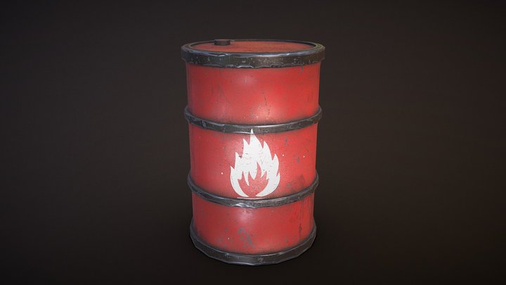 Flammable Barrel 2 3D Model
