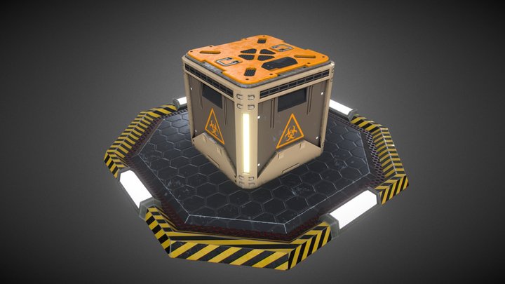 Sci-Fi Pickup Bio-hazard Item crate 3D Model