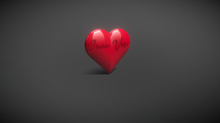 Corazón de Juan y Vero 3D Model