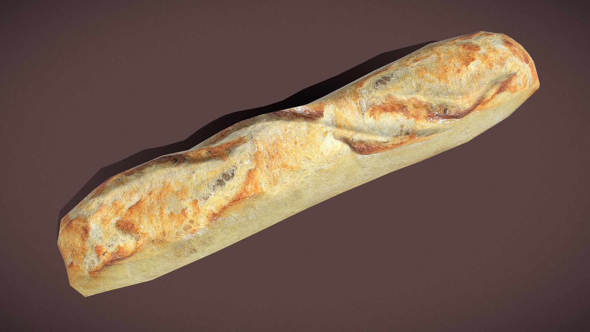 3D model Baguette - This is a 3D model of the Baguette. The 3D model is about a piece of bread.