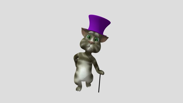 Only a Call Cat Cartoon 3D Model