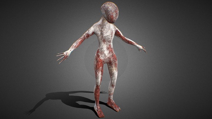 Abstract Humanoid Horror Flesh Creature - "Lom" 3D Model