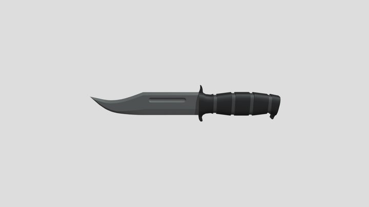 Combat Knife Low Poly 3D Model