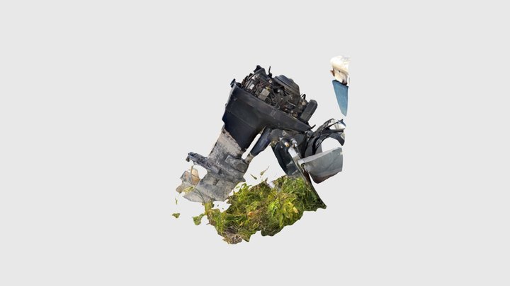 Evinrude Motor exposed cropped 3D Model