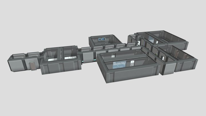 Low Poly Sci-Fi Lab 3D Model