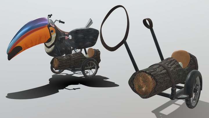 Ramphastos ciclo With Its Motorcycle Sidecar 3D Model