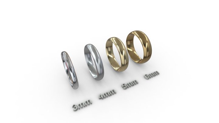 4 Rings 3D Model