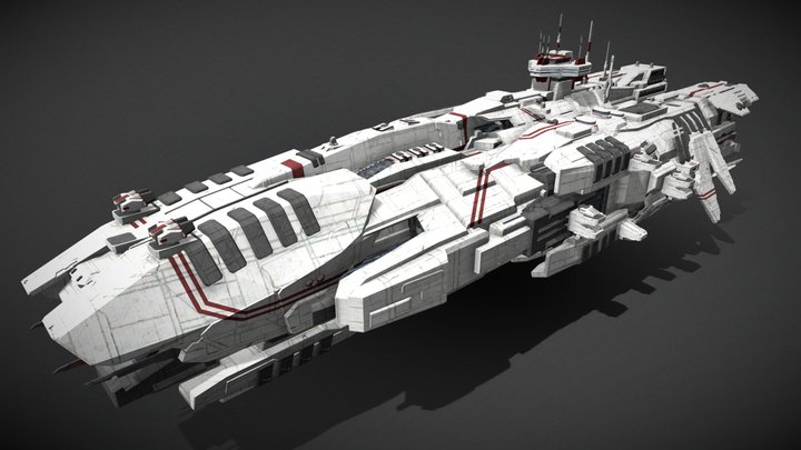 Space Battleship 3D Model