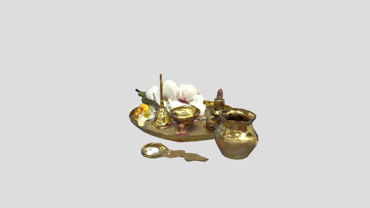 Puja Thali Set 3D Model