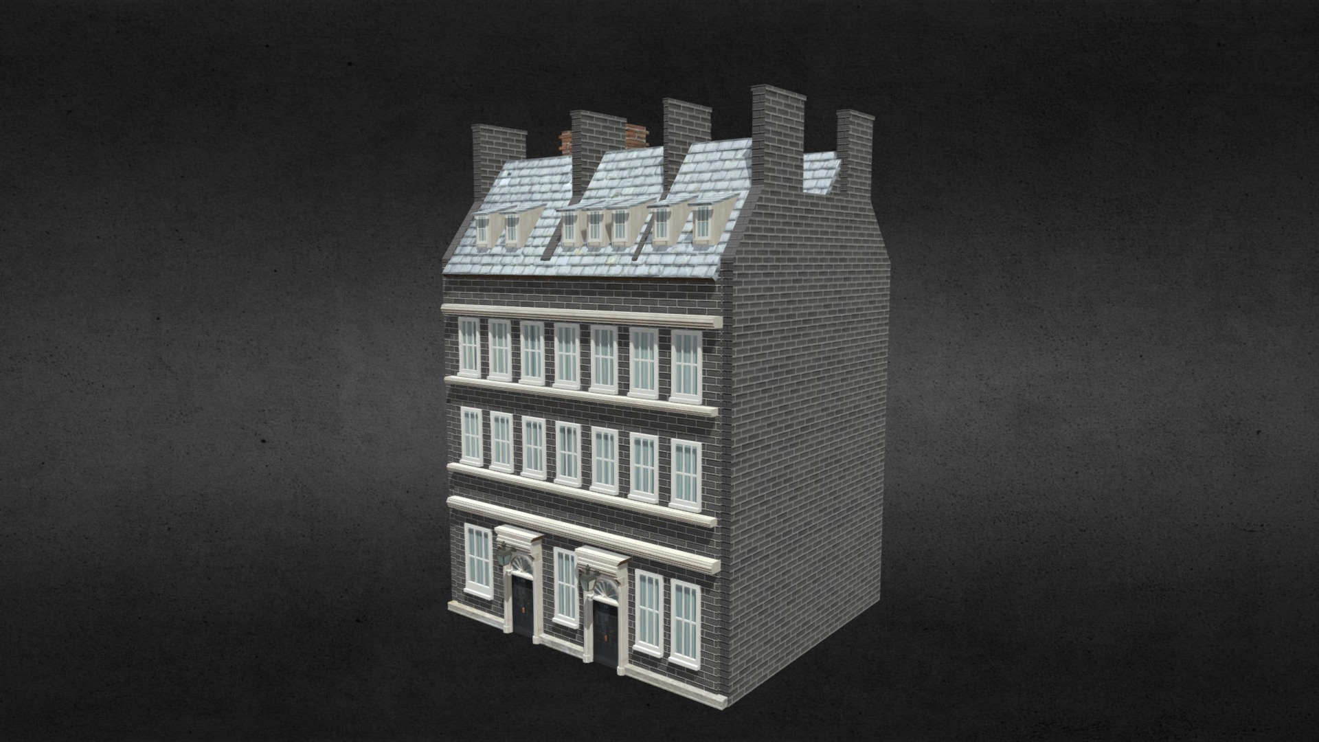 3D model No10 Downing Street - This is a 3D model of the No10 Downing Street. The 3D model is about a building with a tower.