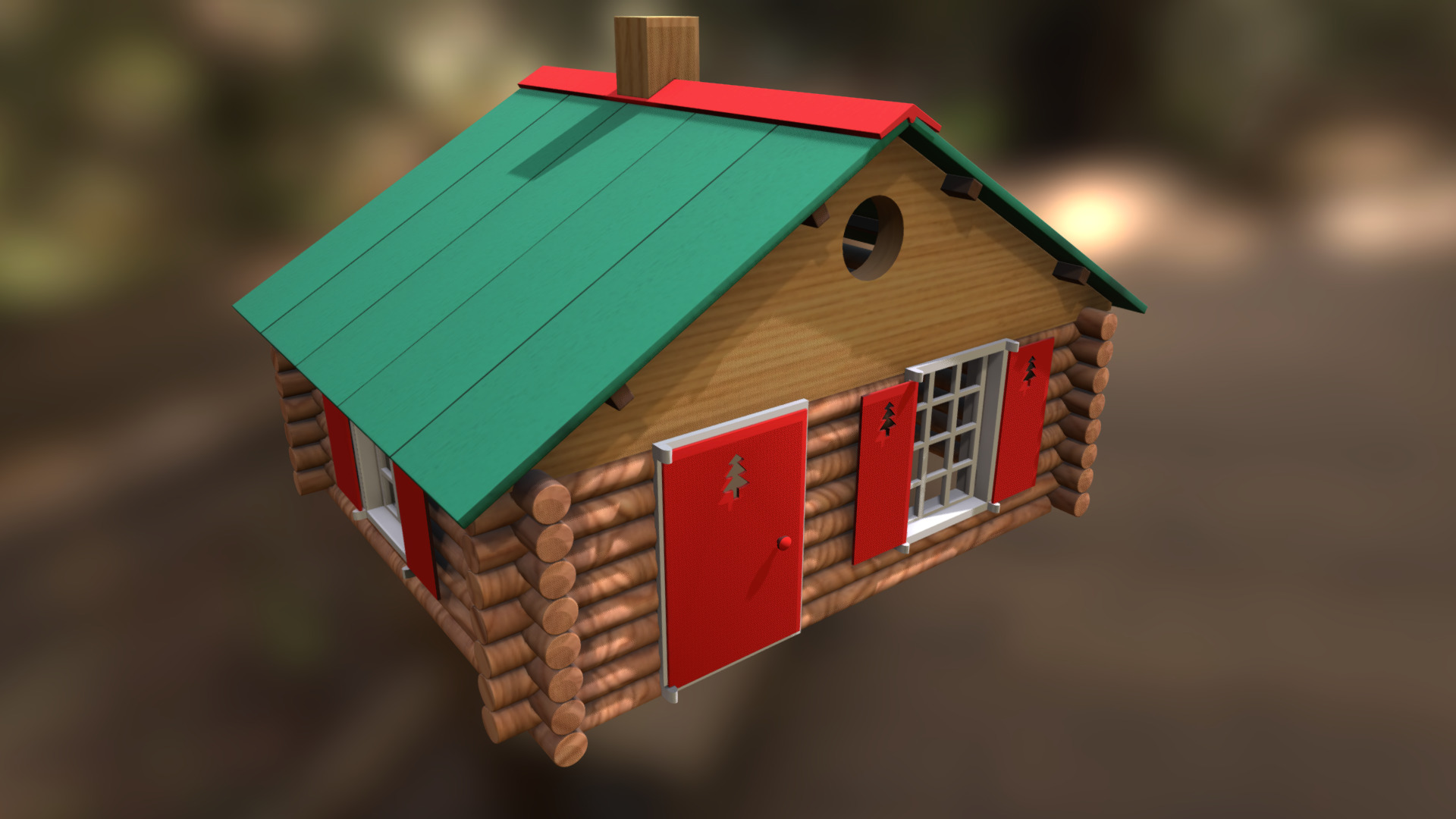 3D model Chalet - This is a 3D model of the Chalet. The 3D model is about a toy house with a red roof.