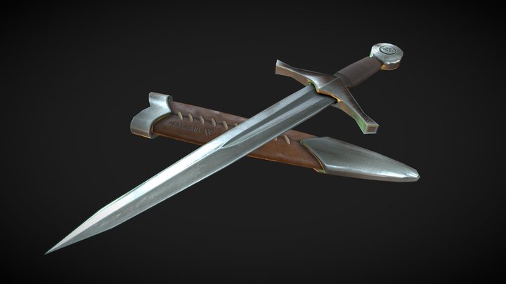 Dagger And Scabbard 3D Model