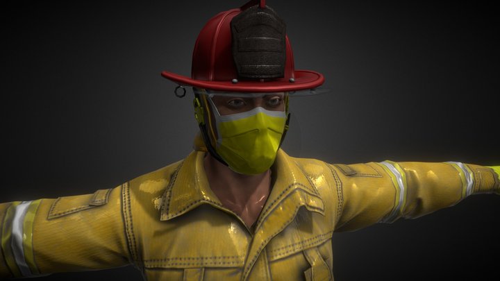 Character (Type Fire Fighter) 3D Model