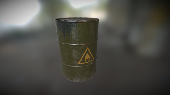 Metal barrel (lowpoly) 3D Model