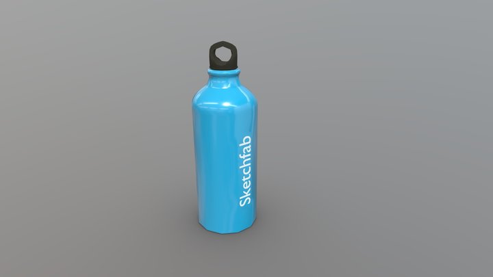 Sketchfab water bottle 3D Model