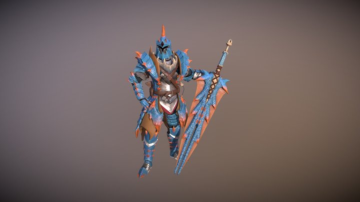 Hunter pose 2 - Lagiacru's Armor MH Tri 3D Model