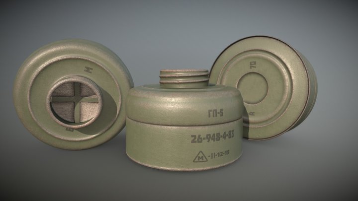 GP-5 Gas Mask filter(Фильтр противогаза ГП-5) 3D Model