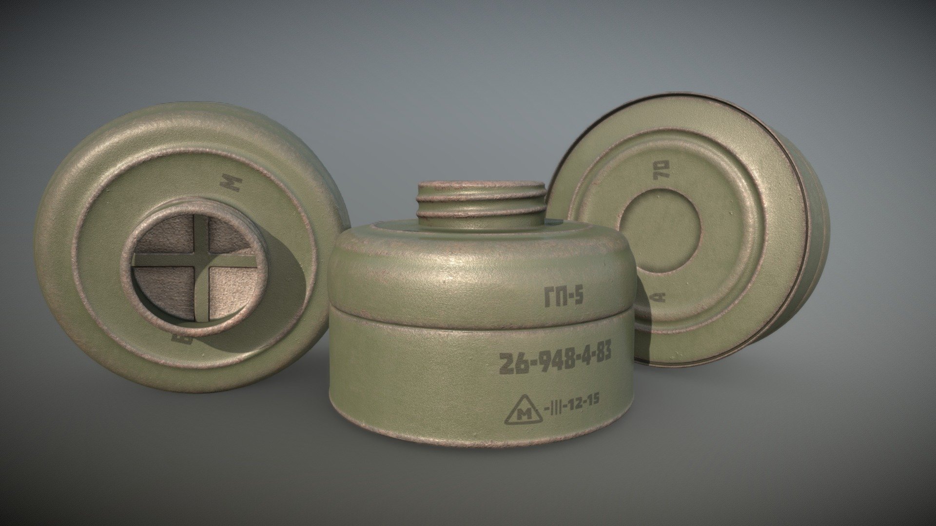 GP-5 Gas Mask filter(Фильтр противогаза ГП-5) - 3D model by MerZZkiY ...