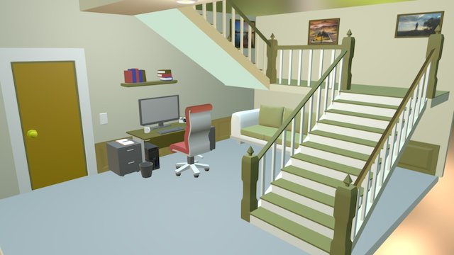 Lowpoly Room 3D Model