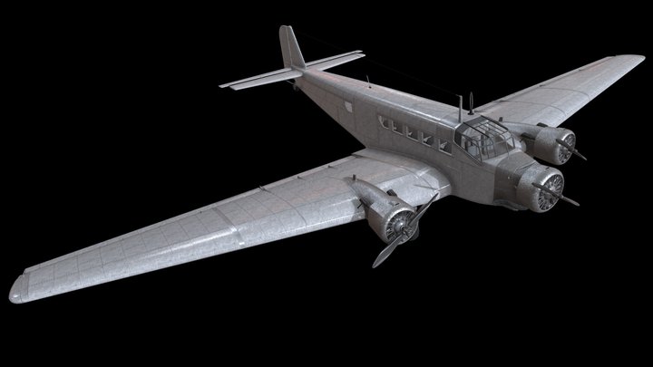 Bomberdier Aircraft WW2 - Junkers Ju-52 3D Model
