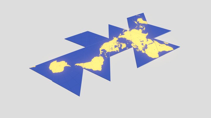 Dimaksion mapa (Dymaxion map) 3D Model