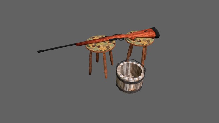 3 Simple Props - Forest Loner Diorama 3D Model