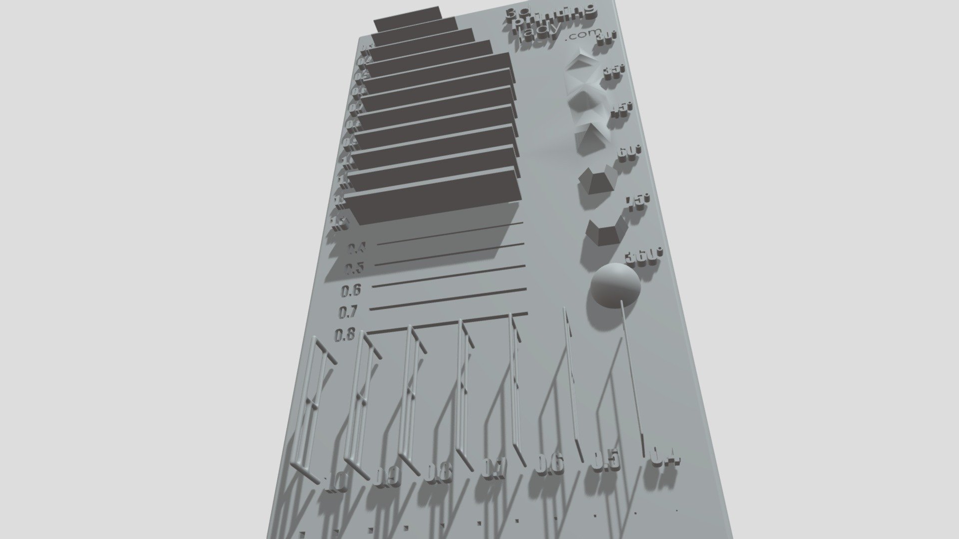 3D Printable Benchmark/Thickness Gauge - 3D model by 3dprintinglady ...