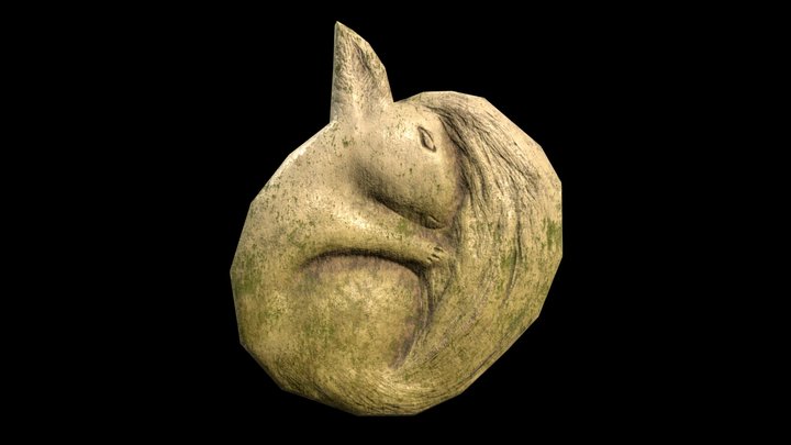 Stone squirrel Emblem 3D Model