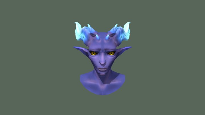 Tiefling Bust 3D Model