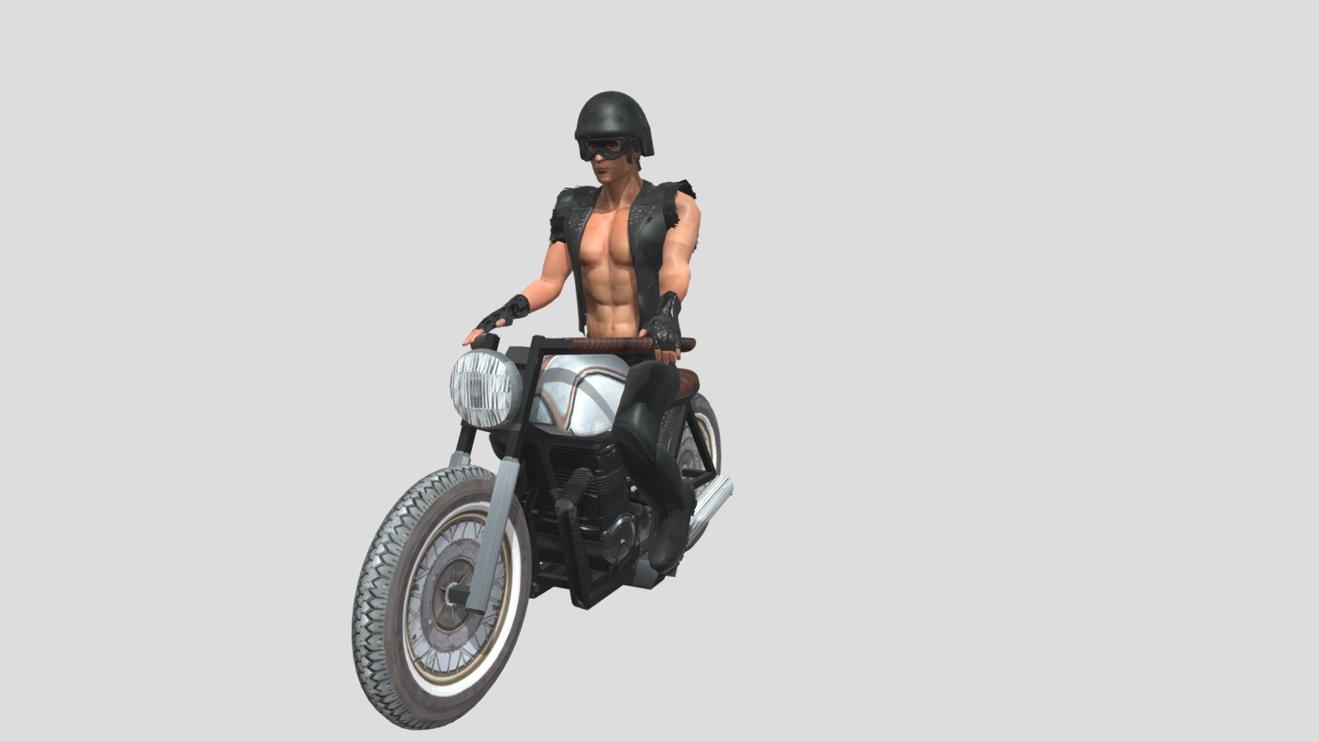 Low Poly Male Biker