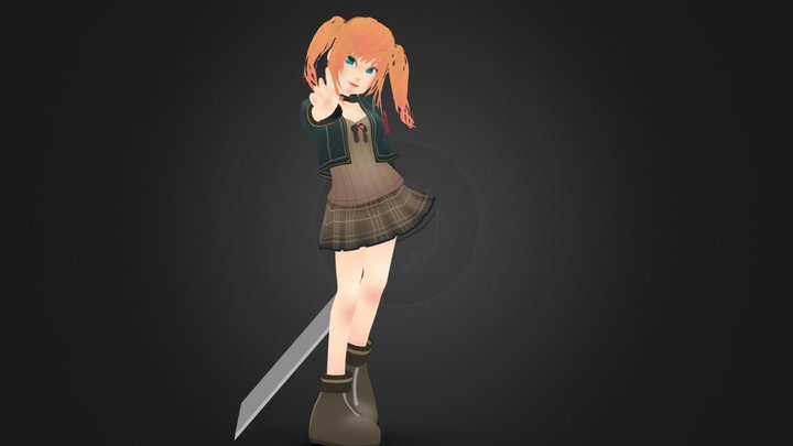 Cutter Warrior Girl 3D Model