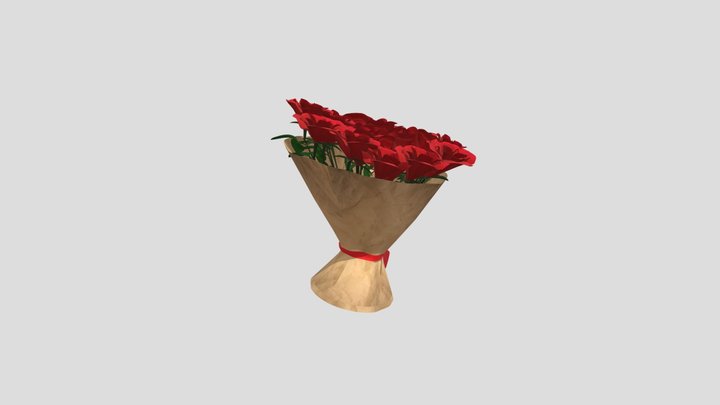 Bouquet / Rose red 3D Model