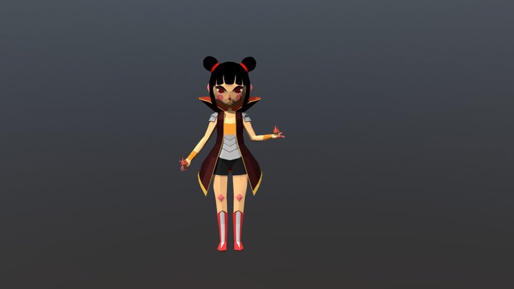 Low Poly Anime 3D Model
