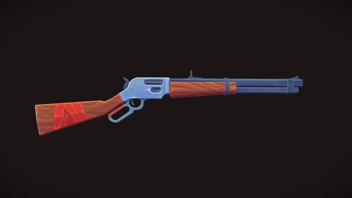 Hand-painted Wild West gun 3D Model