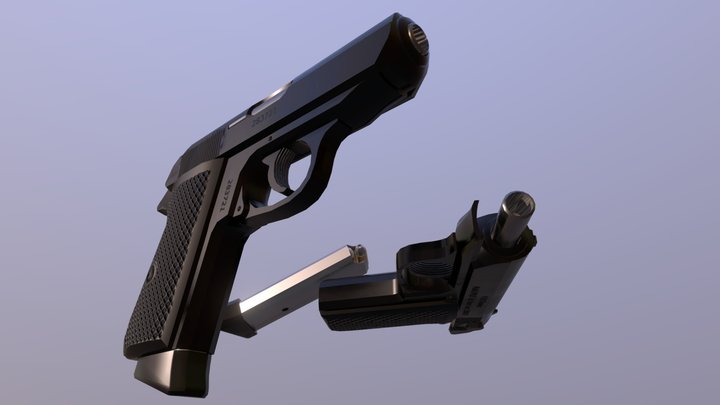 380ACP Classic Pistol 3D Model