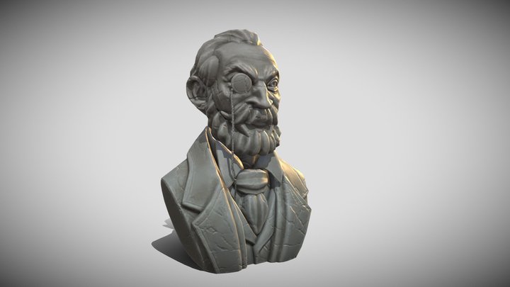 Stylized eccentric gentleman bust 3D Model