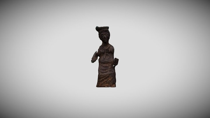 Bronze seated goddess statuette 3D Model
