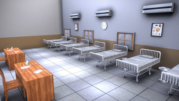3d Hospital - Lowpoly 3D Model