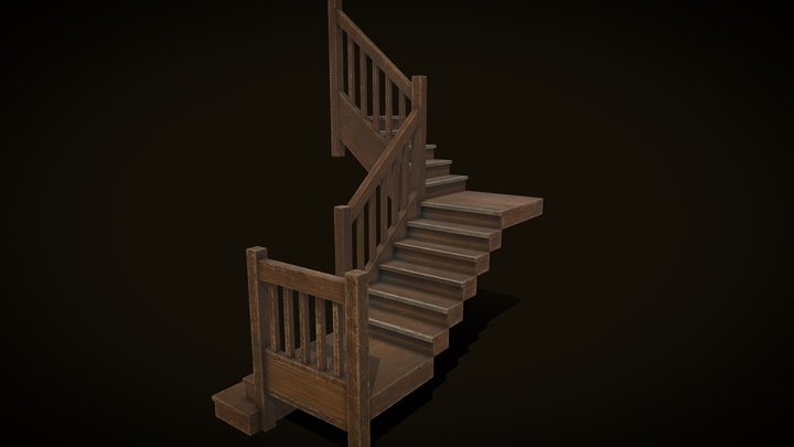Wooden Stairs_4_MB – Gratis 3D-model STL