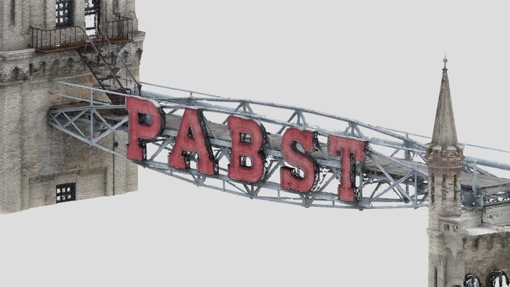 Iconic Pabst Beer Sign - Milwaukee, Wisconsin 3D Model