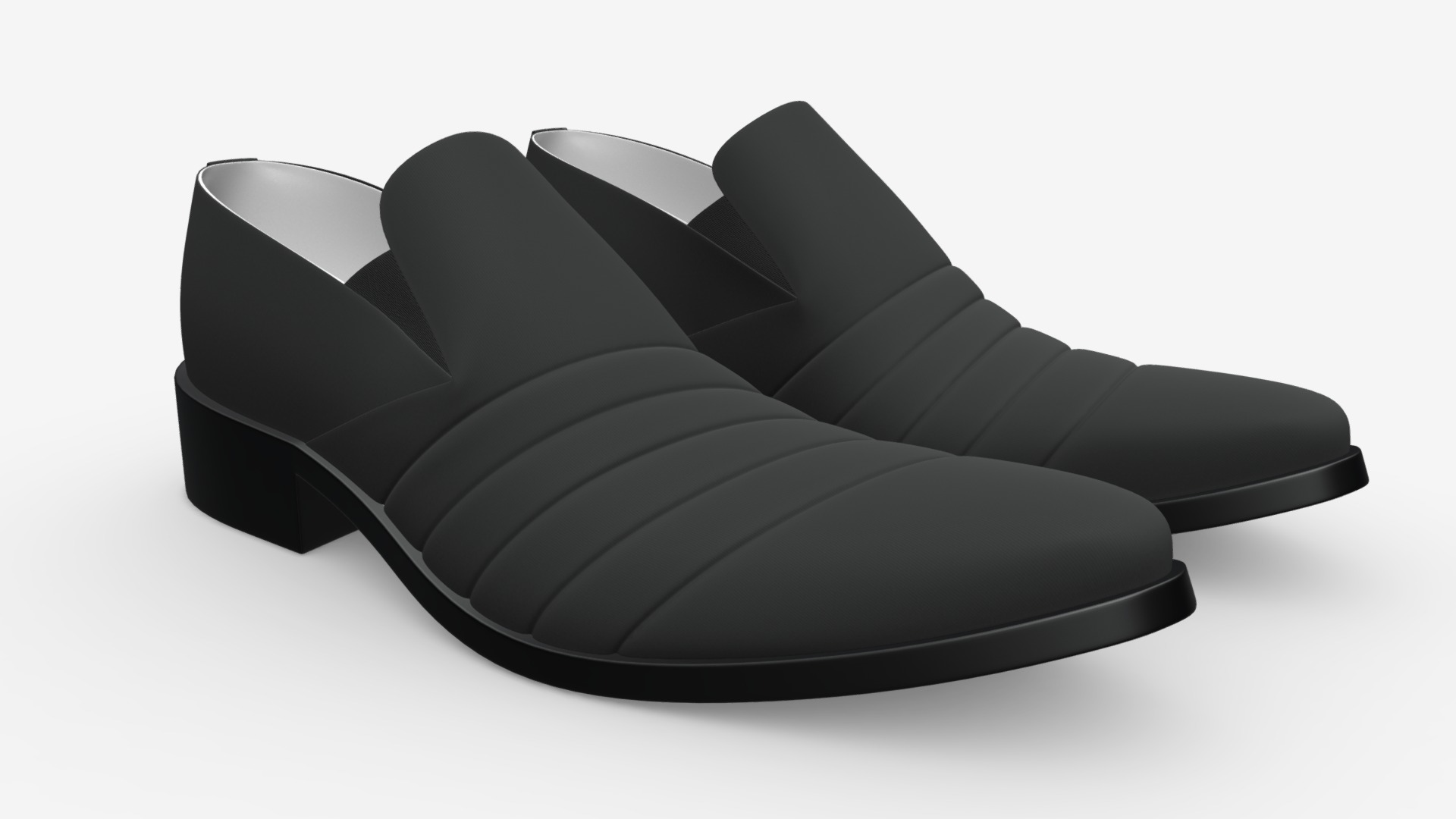 3D model Mens classic shoes 06 - This is a 3D model of the Mens classic shoes 06. The 3D model is about a black and white shoe.