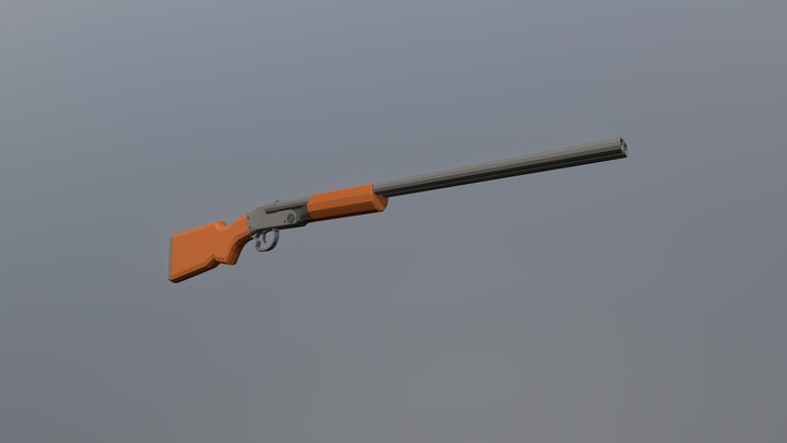 Low Poly Shotgun 3D Model