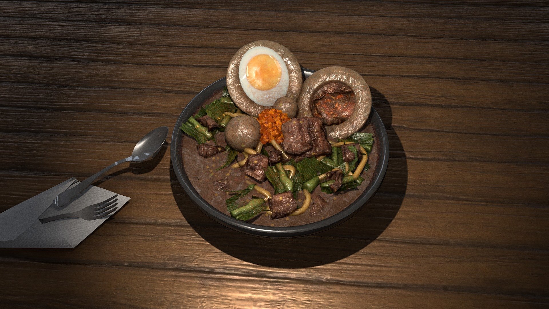 Meatball Noodles Download Free 3D model by denzmoon [f1b5109] Sketchfab