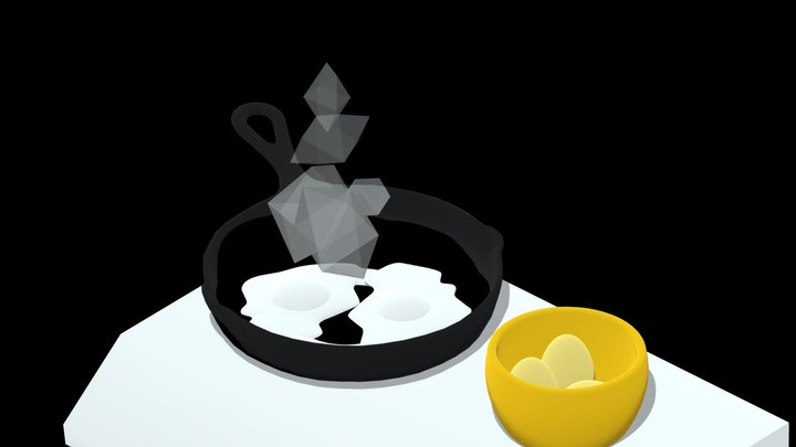 #SketchfabWeeklyChallenge frying eggs 3D Model