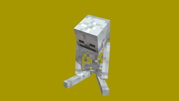 {Minecraft} Sad Skeleton Sitting 3D Model