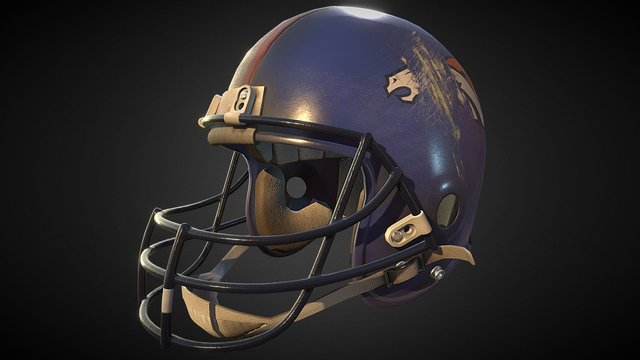 Football Helmet ( Denver broncos ) 3D Model