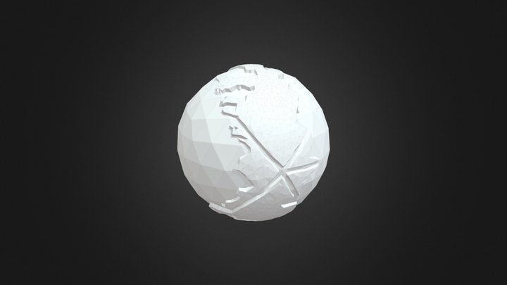 LowPoly-02 Redline Displace 3D One Piece Globe