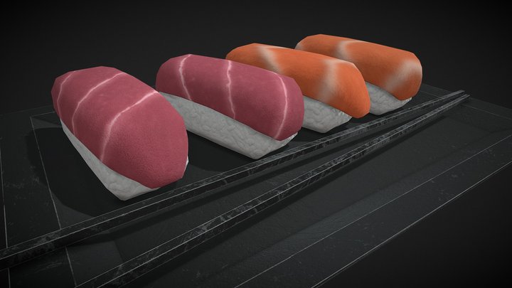 Sushi - Low Poly 3D Model