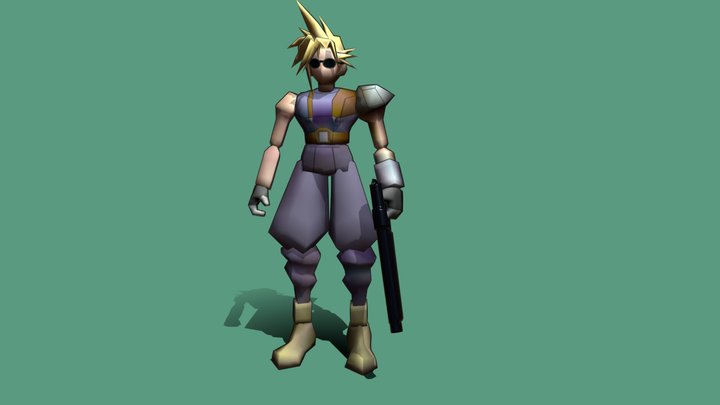 Cloud + Final fantasy 7 battle models remodeled 3D Model