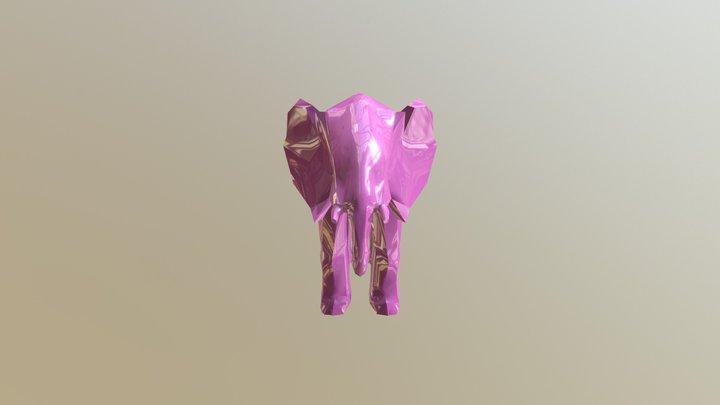 Low Poly Elephant 3D Model